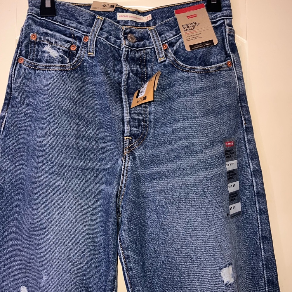 Levi's Relaxed Fit Distressed Blue Jeans